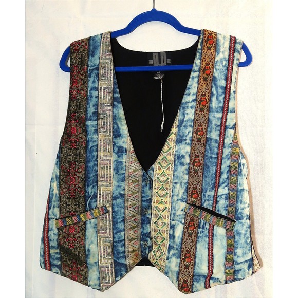 American Vintage Other - New Vintage 90's Multicolored Denim Vest Sz M